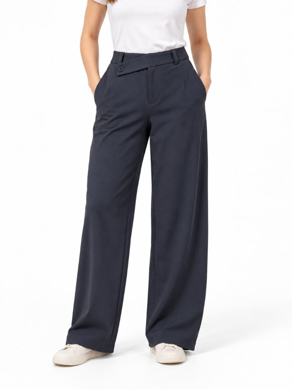 Halara Navy Blue Wide Leg Stretch Work Pants | M Regular | NWT